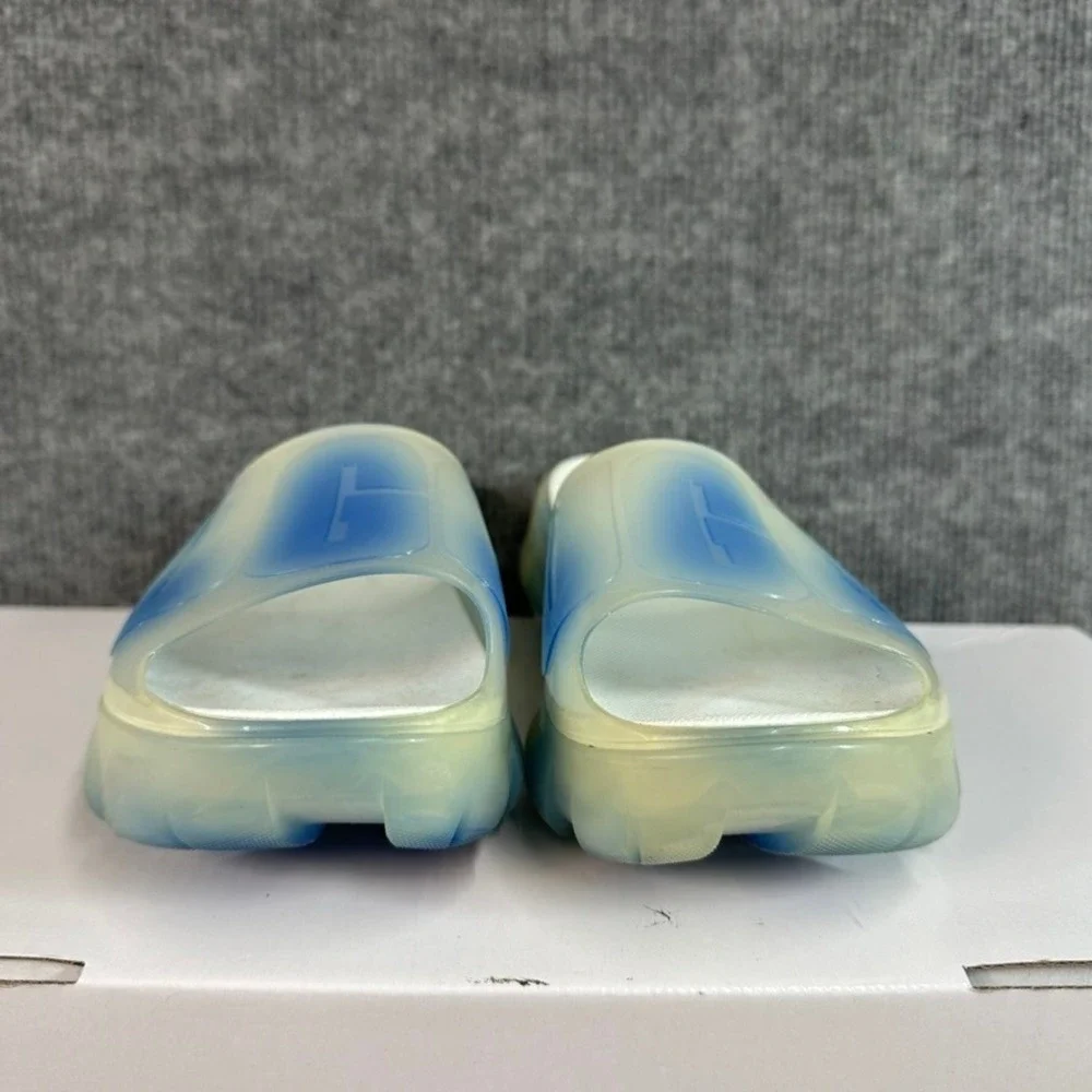 UGG Sport Yeah Blue White Ombre Translucent Platform Slide Sandals Mens 6B